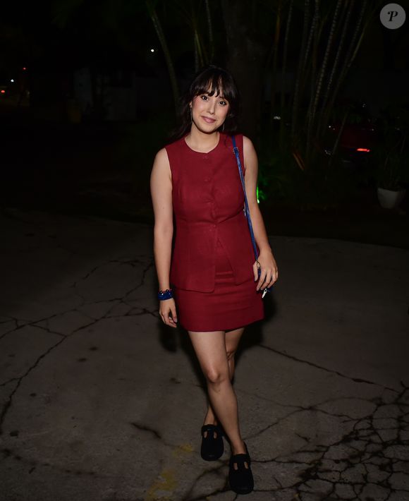 Amara Hartmann em festa de confraternização da novela 'Dona de Mim', da TV Globo