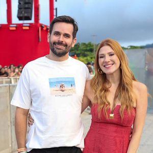 Dani Calabresa e Richard Neuman prestigiaram Ivete Sangalo nos bastidores do show e circularam juntos pela Marina da Glória antes da apresentação da cantora baiana