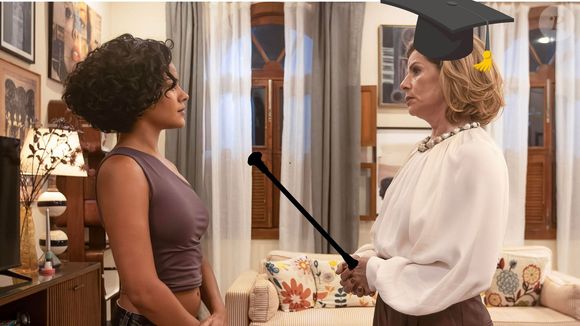 Maria de Fátima (Bella Campos) aprende com os ensinamentos de Odete Roitman (Debora Bloch) na novela Vale Tudo