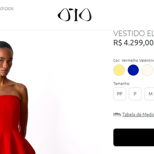 Vestido de Rafaella Justus, da Oro Brand, custa R$ 3.723,34 no PIX e R$ 3.919,30 no cartão de crédito. É possível parcelar a compra em 6x