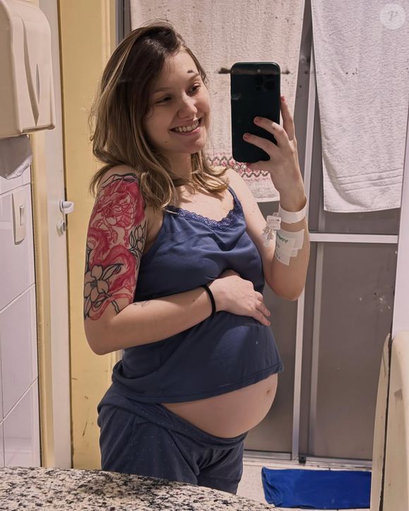 Isabel Veloso em foto de quando estava grávida do primeiro filho, Arthur
