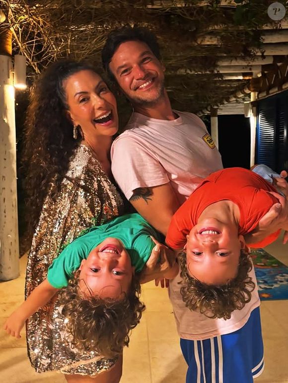 No aniversário, os filhos de Emilio Dantas e Fabiula Nascimento chamaram atenção pela alegria