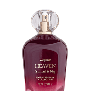 O perfume Heaven Santal & Fig da WePink é um dos mais novos lançamentos da marca: é amadeirado, com bergamota, folhas de violeta, além de figo, sândalo e musk.