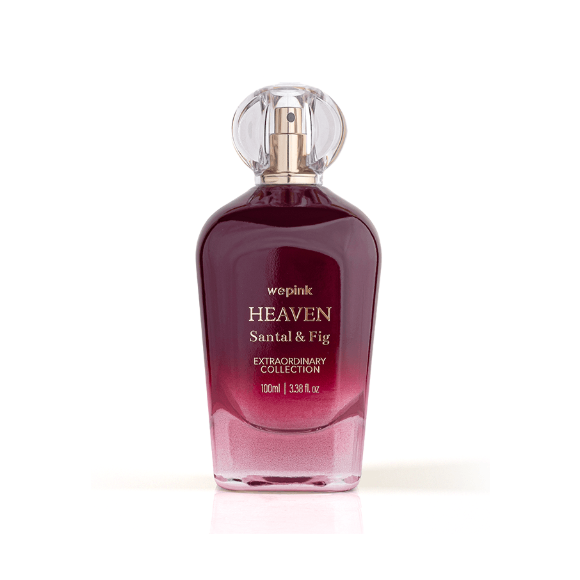 O perfume Heaven Santal & Fig da WePink é um dos mais novos lançamentos da marca: é amadeirado, com bergamota, folhas de violeta, além de figo, sândalo e musk.