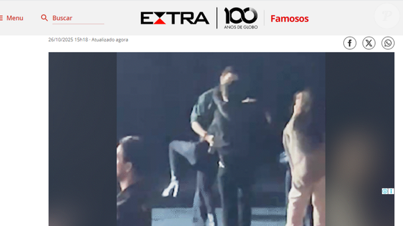 Sandy e Pedro Andrade aparecem em clima de romance durante a apresentação da dupla sertaneja em Lisboa neste sábado (25). Flagra foi divulgado pelo jornal Extra