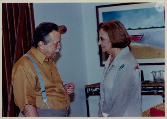 Laura Cardoso em foto com Gianfrancesco Guarnieri na novela 'Vidas Cruzadas', 2000 na Record
