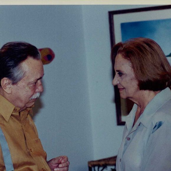 Laura Cardoso em foto com Gianfrancesco Guarnieri na novela 'Vidas Cruzadas', 2000 na Record