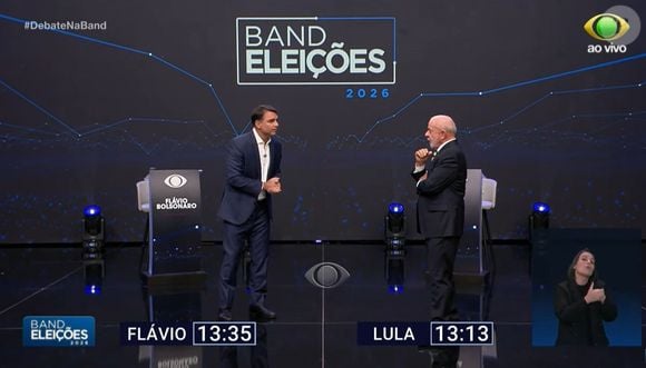 O clima esquentou no debate entre Lula e Flávio Bolsonaro na Band