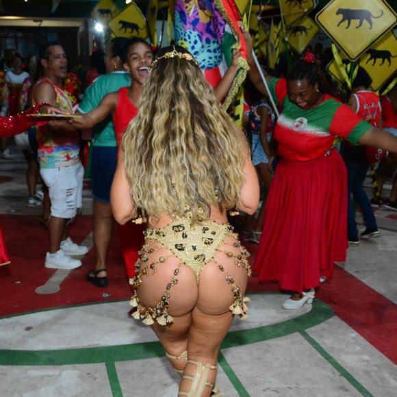 Paolla Oliveira usou fantasia de onça para ensaio de pré-carnaval