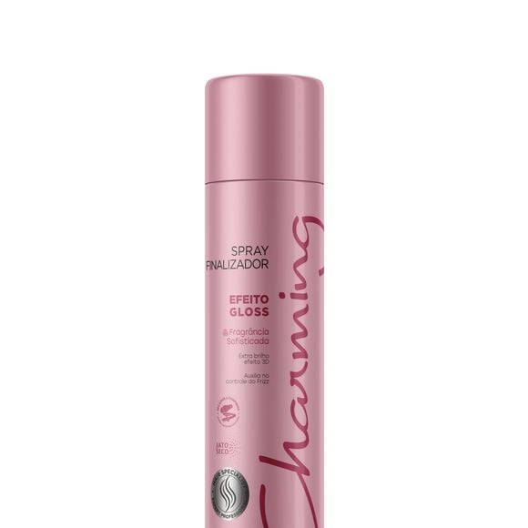 Segundo as dicas de finalização, o Spray Finalizador Efeito Gloss Brilho Intenso, da Charming, marca da Cless, pode ser usado para intensificar a luminosidade do cabelo. Diferentemente do gel, que auxilia na fixação e na definição, o gloss capilar destaca o brilho e proporciona um acabamento mais polido