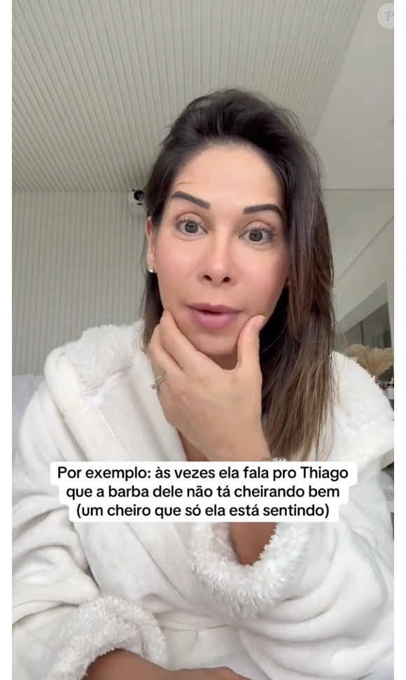 Maíra Cardi ainda contou que a filha fala de Thiago Nigro quando o empresário não toma banho para dormir: 'Você não está cheiroso, sua barba tá fedida'
