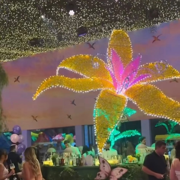 A Casa VF recebeu uma decoração temática para o aniversário de Maria Flor, que completou 4 anos em 22 de outubro de 2026. A festa inspirada em 'Enrolados' contou com castelos, vegetação cenográfica, flores em tons pastel, esculturas dos personagens e cenários que remetem ao universo da Disney
