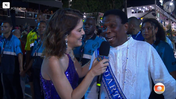 Neguinho da Beija-Flor desfilou como baluarte, termo que se refere a pessoas de grande importância histórica e cultural dentro de uma escola de samba