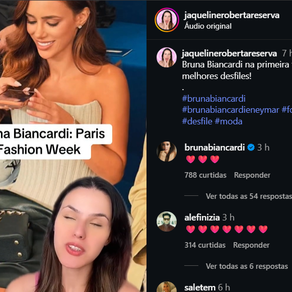 Influenciadora Jaqueline Roberta destaca contraste entre burburinho no Brasil e agenda fashion de Bruna Biancardi em Paris