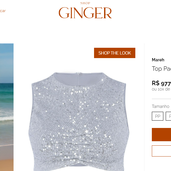 Top usado por Carolina Dieckmmann custa R$ 977 no site oficial da grife de Marina Ruy Barbosa
