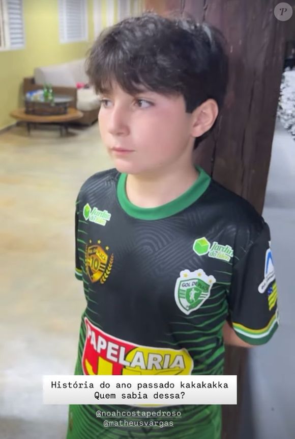 Na ocasião também foi comemorado o aniversário de Noah, que escolheu o tema futebol