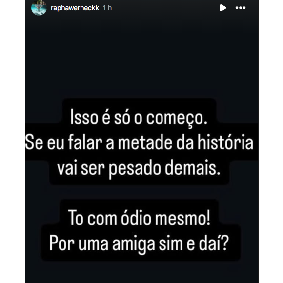 Raphael Verneck disse que o cantor 'finge ser o que não é' e tomou as dores da amiga