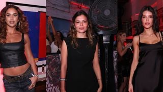 Vestido estilo camisola, transparência ousada e decotão: famosas arrasam com looks all black em evento da YSL no Rio. Veja fotos de Vitória Strada, Bela Gil, Luana Marquezine e mais!