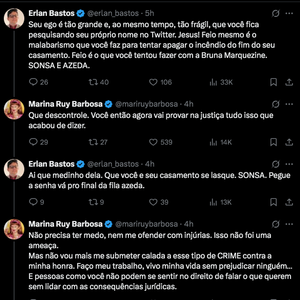 Em determinado momento da discussão, Marina Ruy Barbosa revelou que irá processar Erlan Bastos