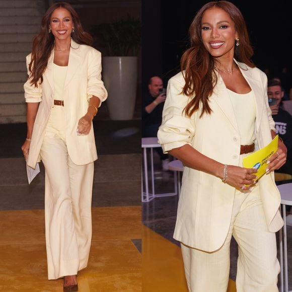 Amarelo manteiga: Anitta elege look com estilo corporativo e cor tendência para anunciar parceria com novo banco digital