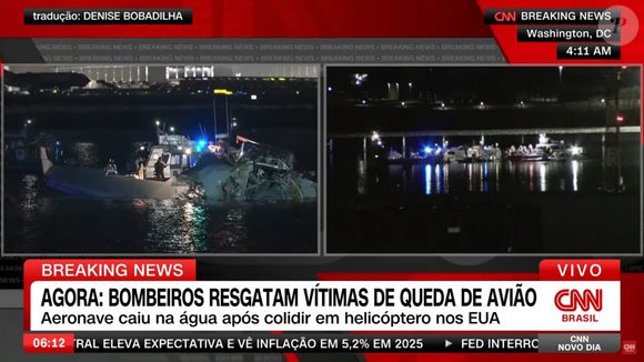 Tragédia nos EUA: avião com 64 a bordo atinge helicóptero com 4 militares pouco antes do pouso