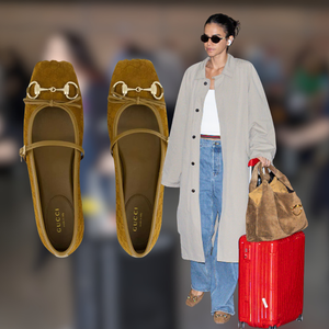 Nem New Balance, nem Samba: Bruna Marquezine dispensa tênis e prova o poder da sapatilha cor de caramelo em aerolook; atriz é fã deste tipo de calçado