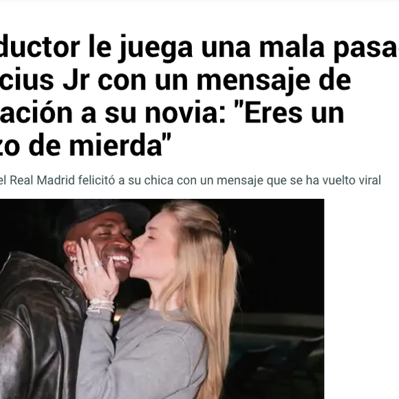 A publicação, porém, virou manchete em um famoso jornal espanhol, que expôs uma "peça pregada" em Vini Jr. pelo tradutor do Instagram