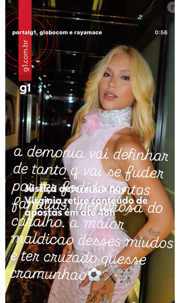 "A demônia vai definhar do tanto que vai se f*der por ter f*dido tantas famílias. Mentirosa do c*r*lho. A maior maldição desses miúdos é ter cruzado com esse cramunhão", disparou Luana Piovani