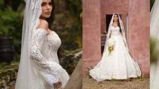 Vestido de noiva com renda, mangas longas e cauda volumosa: Isabella Arantes rouba a cena em casamento com Gabriel Medina prestigiado por Neymar e Bruna Biancardi; fotos
