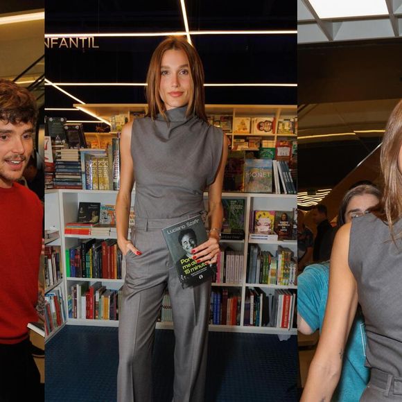 Sasha Meneghel prova o poder da alfaiataria monocromática em look cinza para prestigiar o pai, Luciano Szafir