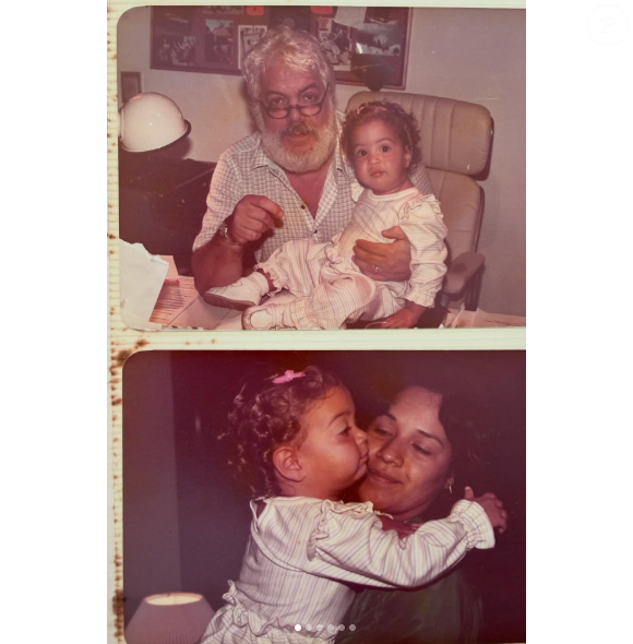 Julia Almeida psta foto com seus pais, Manoel Carlos e Beth Almeida, ainda criança