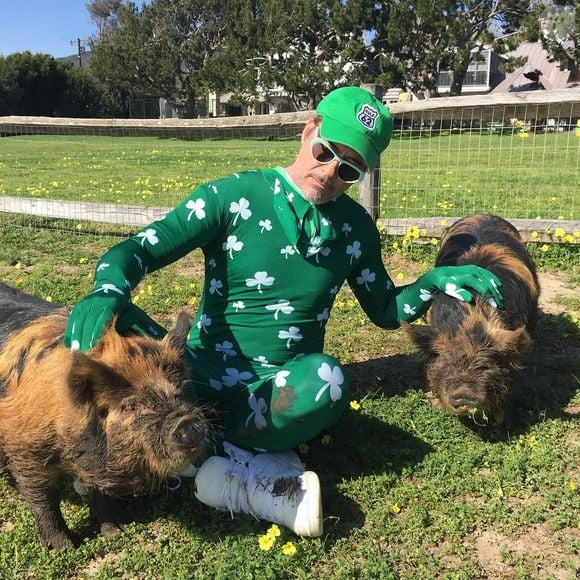 Downey cresceu com animais e, em sua casa em Malibu, abrigava alpacas, porcos, vacas, cabras, galinhas e os dois gatos