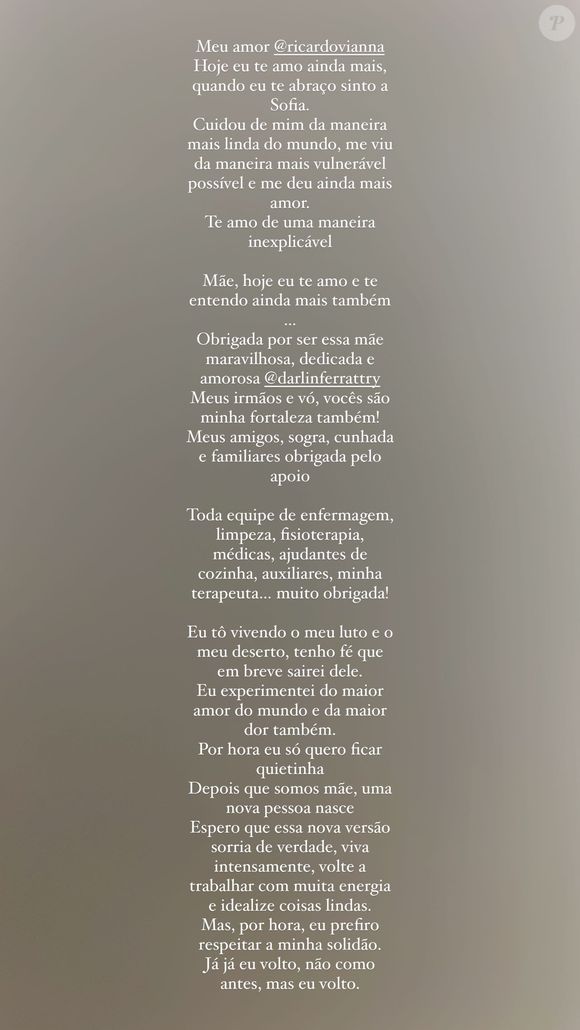 Lexa também revelou que ficará afastada das redes sociais neste momento difícil