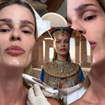 Cara de Cleópatra? Yasmin Brunet faz procedimento estético para suavizar rugas e realçar o contorno da mandíbula inspirado em rainha egípcia; 'Botox Nefertiti!'