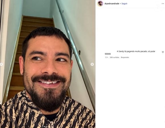 Namorado de Sandy reagiu após provocação na web