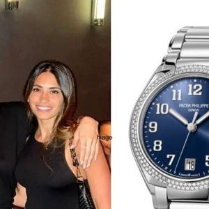 Em uma saída ao Sky Trade Bar, em Buenos Aires, Antonela Roccuzzo foi fotografada usando um Patek Philippe 7300, conforme destacou a revista CARAS