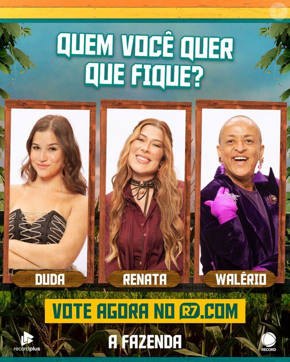 Duda, Renata e Walério se enfrentam na segunda Roça de A Fazenda 2025