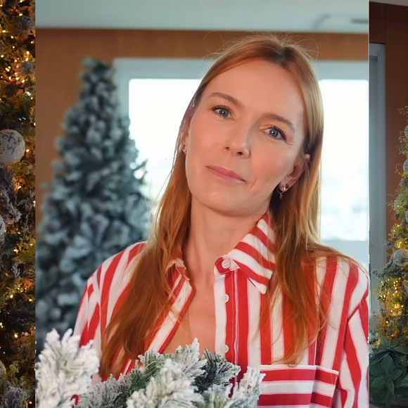 Fran Justus, nora de Roberto Justus, fez uma decoração minimalista e rústica. Com dois pinheiros iluminados, usou apenas bolinhas brancas personalizadas, ursos polares e pisca-pisca para compor o ambiente com delicadeza