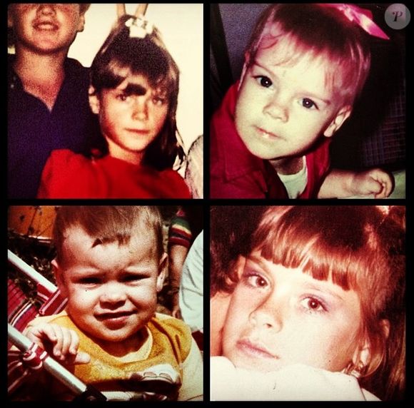 Montagem de fotos da atriz Carolina Dieckmann na infância, em diversos anos.