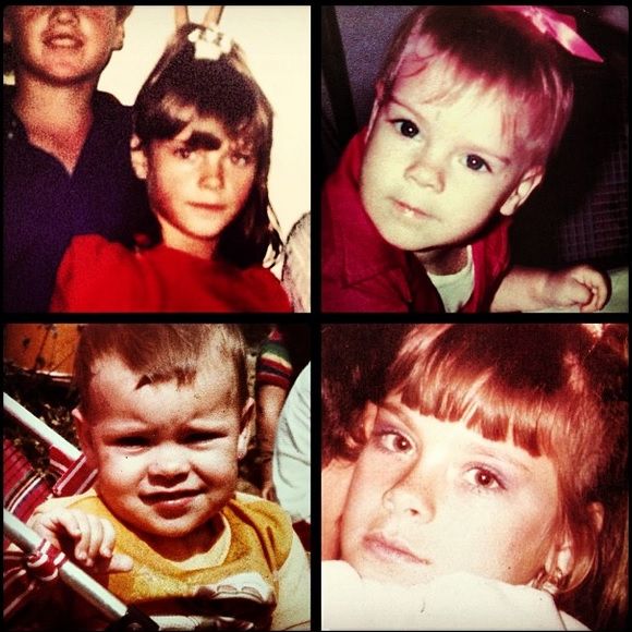 Montagem de fotos da atriz Carolina Dieckmann na infância, em diversos anos.