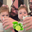 Suco de limão aprovado? Filha de Viih Tube e Eliezer tem reação inesperada ao provar limonada pela primeira vez