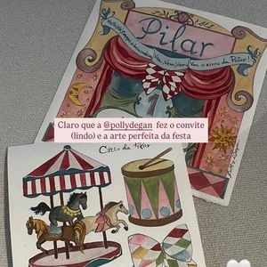 O convite da festa de aniversário de Pilar já entregava o que estava por vir