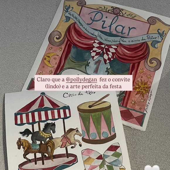 O convite da festa de aniversário de Pilar já entregava o que estava por vir