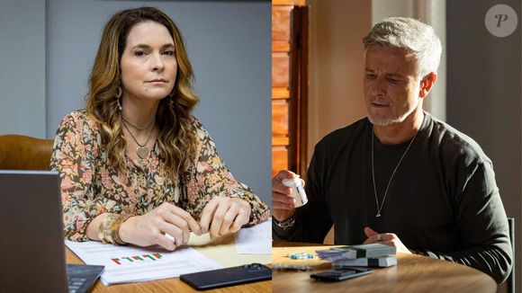 Filipa (Claudia Abreu) é trancada em casa por Jaques (Marcello Novaes) em casa após descoberta sobre golpe dos remédios