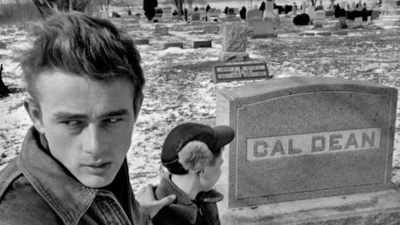 O ator James Dean no filme 'Fairmount', no ano em que morreu: 1955