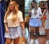 De camiseta e saia balonê, Rafaella Santos combina look com bolsa grifada de R$ 67 mil para ir às compras no Rio