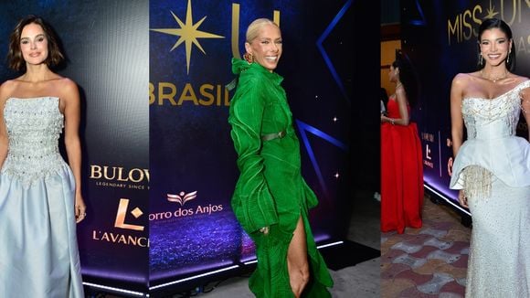 Adriane Galisteu com fenda poderosa, Vera Viel de corpete brilhante e mais: os looks das famosas para o Miss Universe Brasil 2026 em 10 fotos