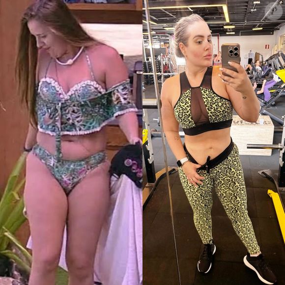 Antes e depois de Patrícia Leitte: participante emagreceu muito desde o reality show e apostou em remédio