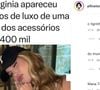 Virginia Fonseca usou três relógios de luxo, sendo um deles estimado em R$ 215 mil