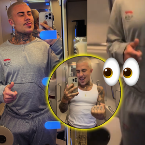 EITA! Volume na calça de moletom de MC Daniel em banheiro de avião chama atenção, mas web repudia e acusa cantor: 'Batendo uma'